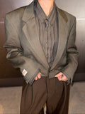 Upcycled Blazer Olive Grey
