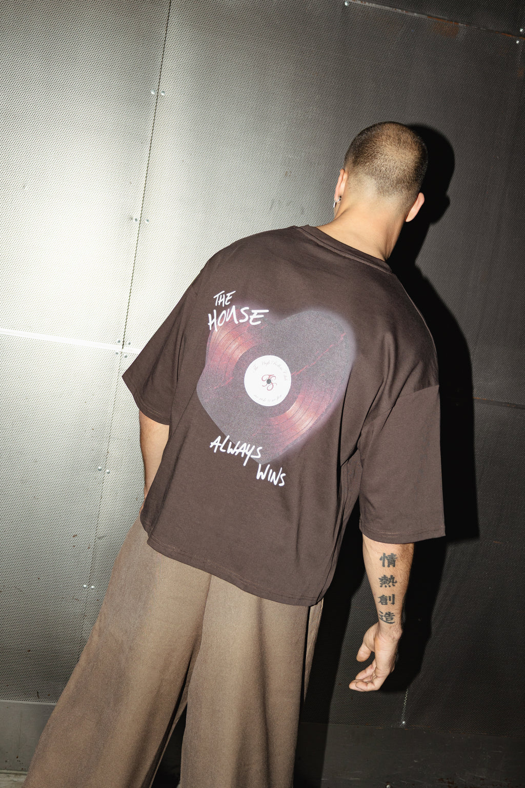 House Always Wins Tee Brown
