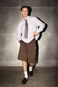 Pinstripe Bermuda Brown