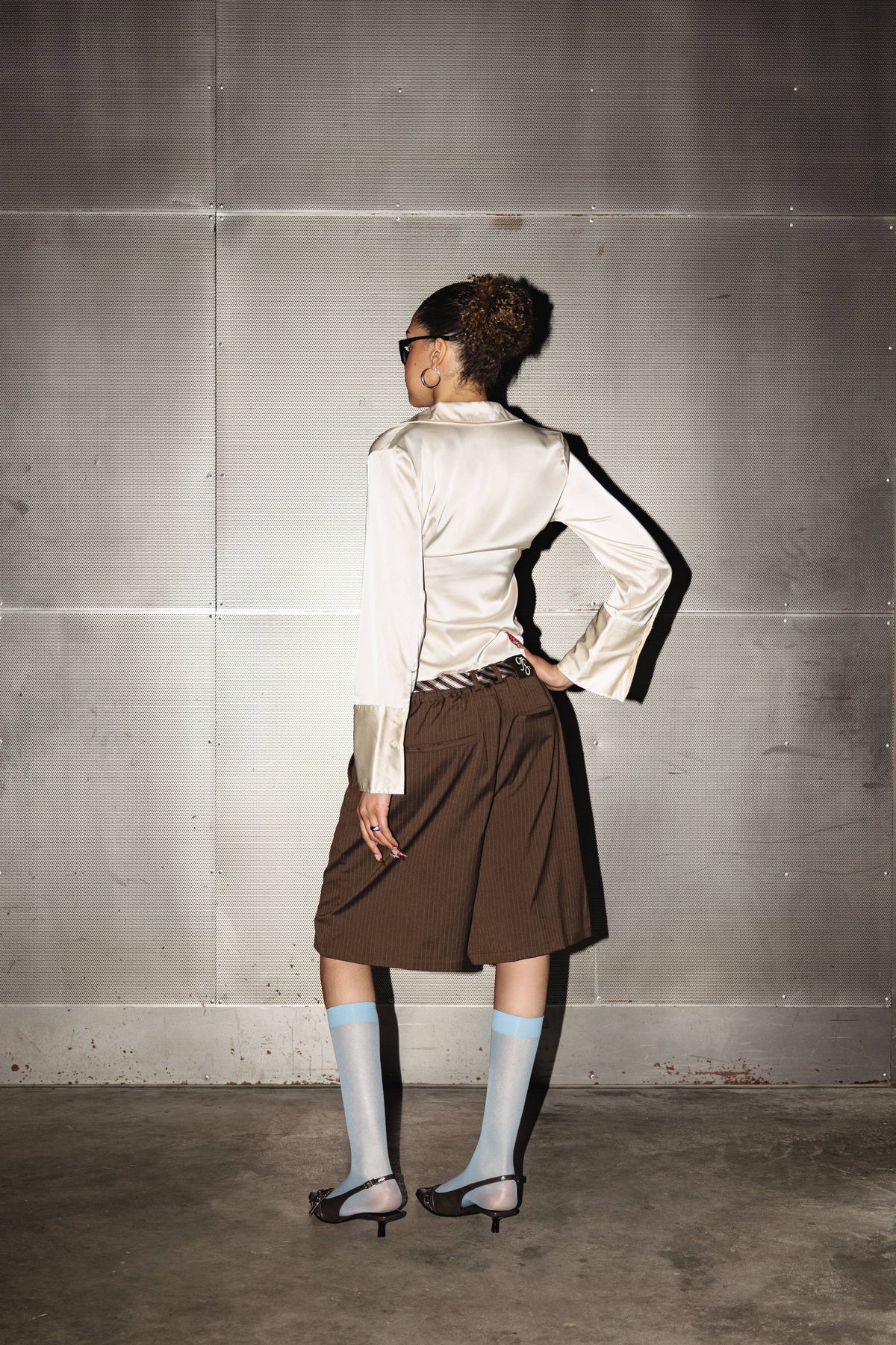 Pinstripe Bermuda Brown